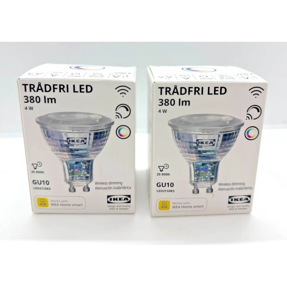 2x Ikea Tradfri LED bulb GU10 380 lumen wireless dimmable white & RGB 005.474.82